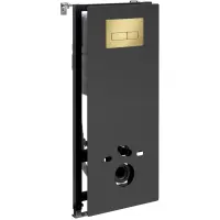 Инсталляция для унитаза WasserKRAFT Abens 20 20TLT.010.ME.BL.MG03 с кнопкой смыва, золотой матовый