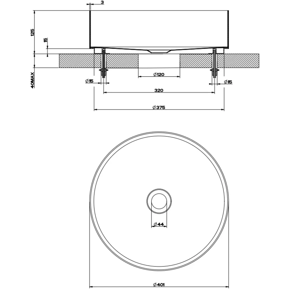 Раковина Gessi Gessi316 54601#726 40,1x40,1 см, светлая бронза матовая