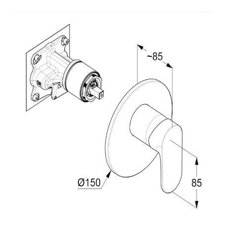 Смеситель для душа Kludi X1 327553975 черный матовый