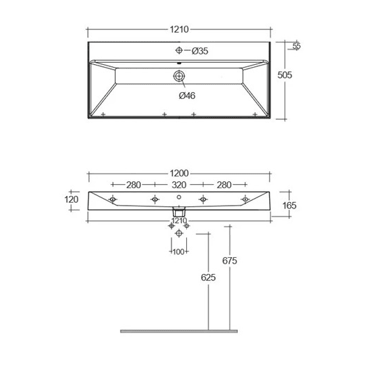 Раковина Kludi Resa 121 59WW12139 черная матовая