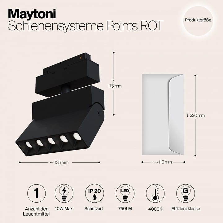 Светильник на штанге Maytoni Technical Points Rot TR015-2-10W4K-B