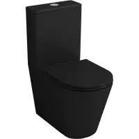Унитаз-компакт Grossman GR-4449BMS безободковый, с сиденьем микролифт, черный матовый