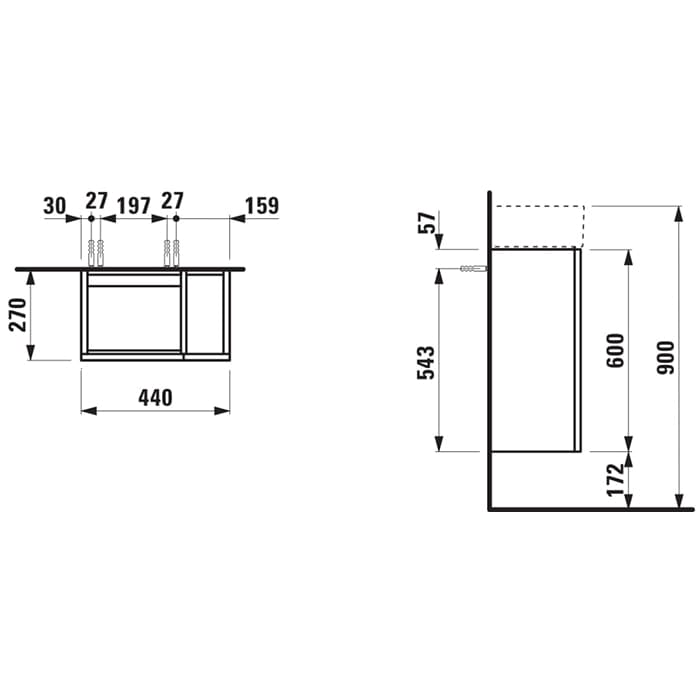 Тумба под раковину Laufen Kartell 44 4.0751.7.033.640.1 белый