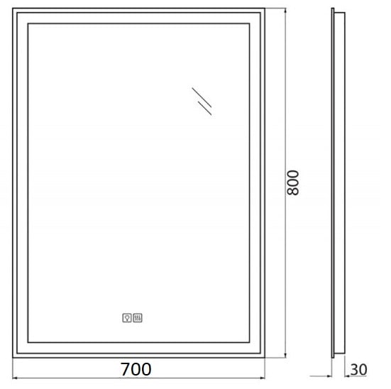 Зеркало BelBagno SPC-GRT-700-800-LED-TCH-WARM