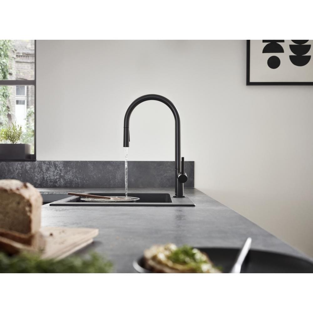 Смеситель для кухни hansgrohe Talis M54 72800670 с вытяжным душем матовый черный