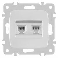Розетка двойная RJ-11 и Ethernet RJ-45 без рамки Arte Milano am-205 205.44-1.silver