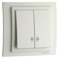 Выключатель проходной двухклавишный без рамки Mono Electric Despina / Larissa 500-001923-111