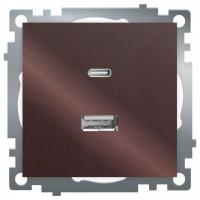 Розетка 2хUSB type A и C без рамки Stekker Катрин 50057