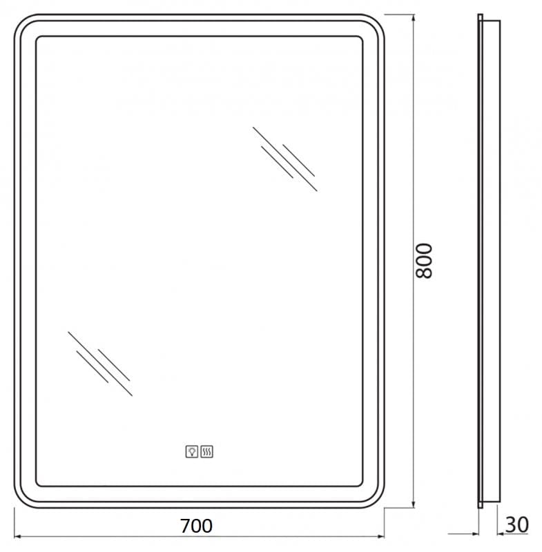Зеркало BelBagno Marino SPC-MAR-700-800-LED-TCH-WARM