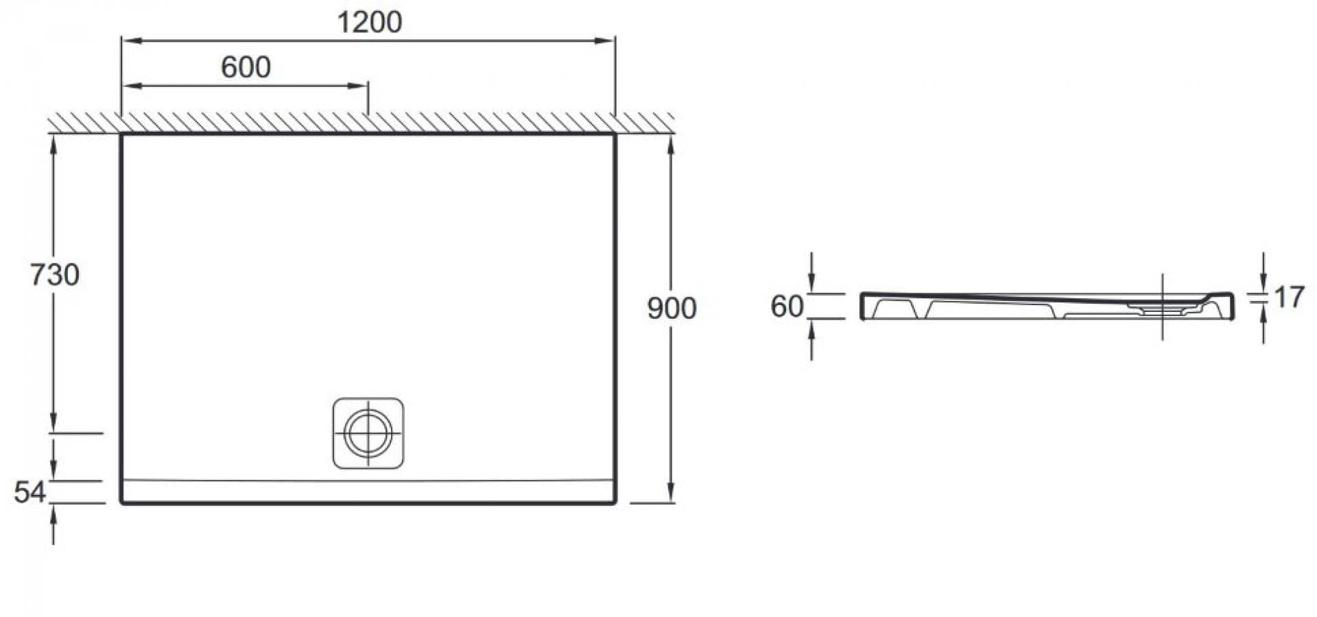 Душевой поддон 120x90 Jacob Delafon Odeon Up N115K-220