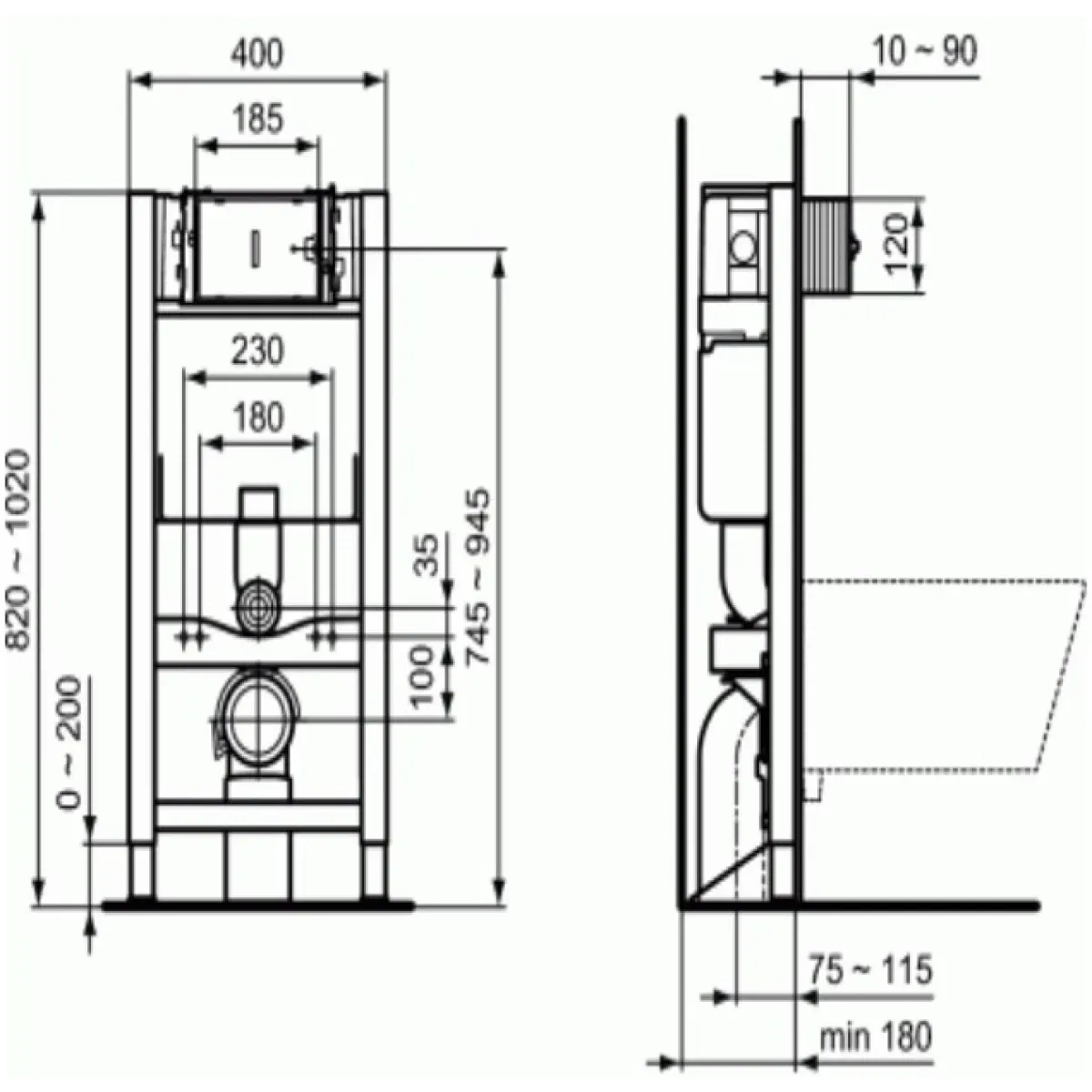 Инсталляция для унитаза Ideal Standard Prosys Frame 150 M R009167