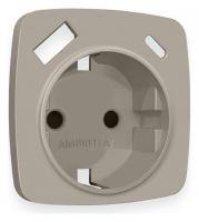 Накладка для розетки с заземлением и со шторками и 2хUSB type A и C Ambrella Volt OMEGA OP3700