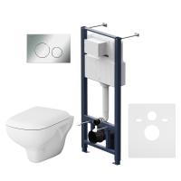 Комплект инсталляция с унитазом и клавишей AM.PM Like IS49051.801700 белый хром