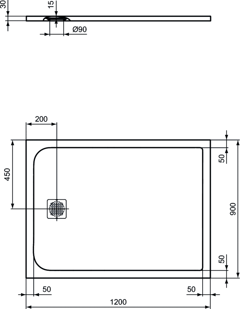 Душевой поддон Ideal Standard Ultraflat S 120х90 (K8230FR)