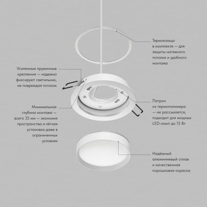 Встраиваемый светильник Denkirs RATIO DK-DH2000-WH