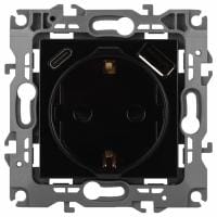Розетка с заземлением и со шторкой и 2хUSB, без рамки Эра Эра 12 12-4108-06