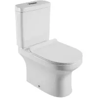 Унитаз-компакт Agger AT04000 безободковый, с сиденьем микролифт, белый глянец