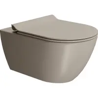 Унитаз подвесной GSI Pura 881505 безободковый, торнадо, серый беж матовый