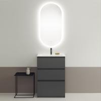 Тумба с раковиной Burgbad Lin20 63 SGHE063F5381C0001*1 темно-серый матовый