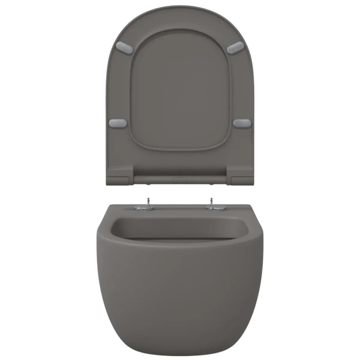 Унитаз подвесной Berges Ego XL 083216 безободковый, с сиденьем микролифт, серый матовый