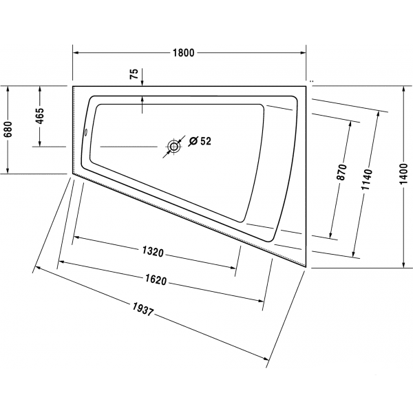Акриловая ванна Duravit Paiova 180x140 700269000000000