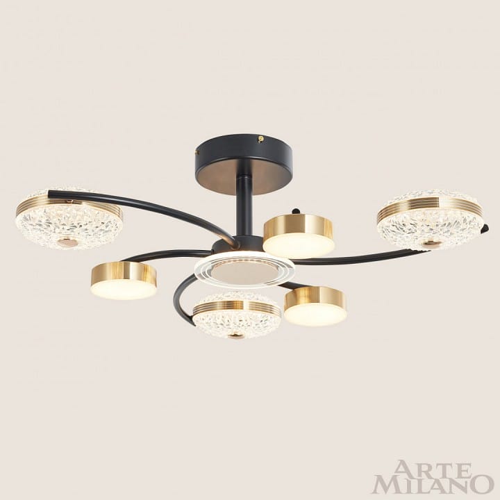 Люстра на штанге Arte Milano Ferrara-72069 279169/3+3 BK/GD