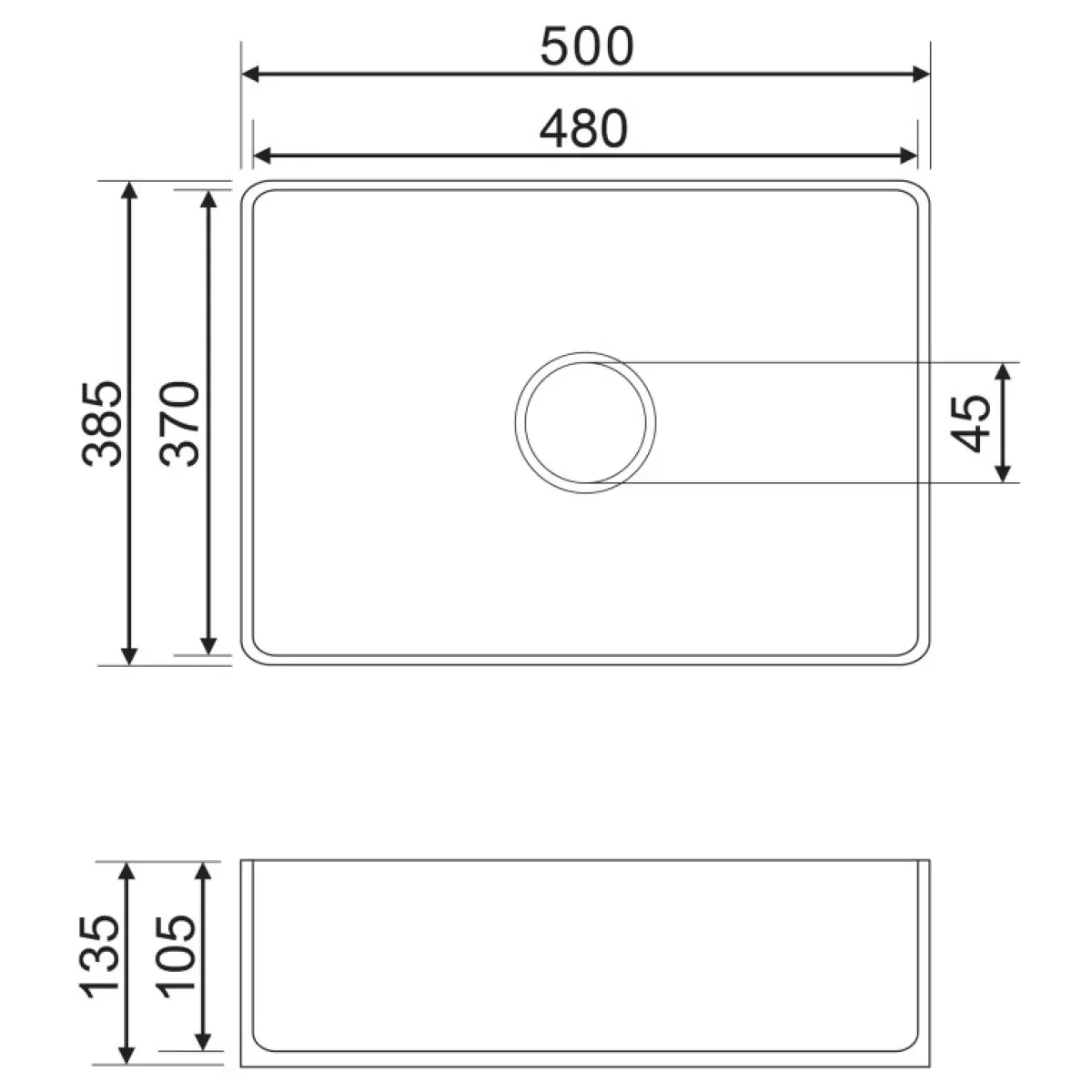 Раковина 50x39 см Omnires Corona CORONA500BP