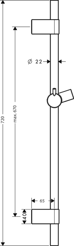 Душевая штанга hansgrohe Unica S Puro Reno 28662000 72 см хром
