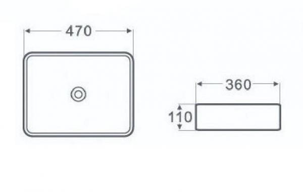 Раковина Nofer Qtro 47 23584 чeрный мрамор