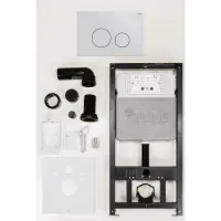 Инсталляция для унитаза Рехау Nova Orb 001 19101051001 с кнопкой смыва, белый глянец