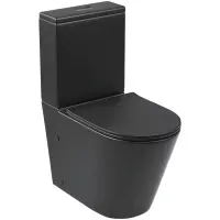Унитаз-компакт Grossman GR-4458BMS безободковый, с сиденьем микролифт, черный матовый
