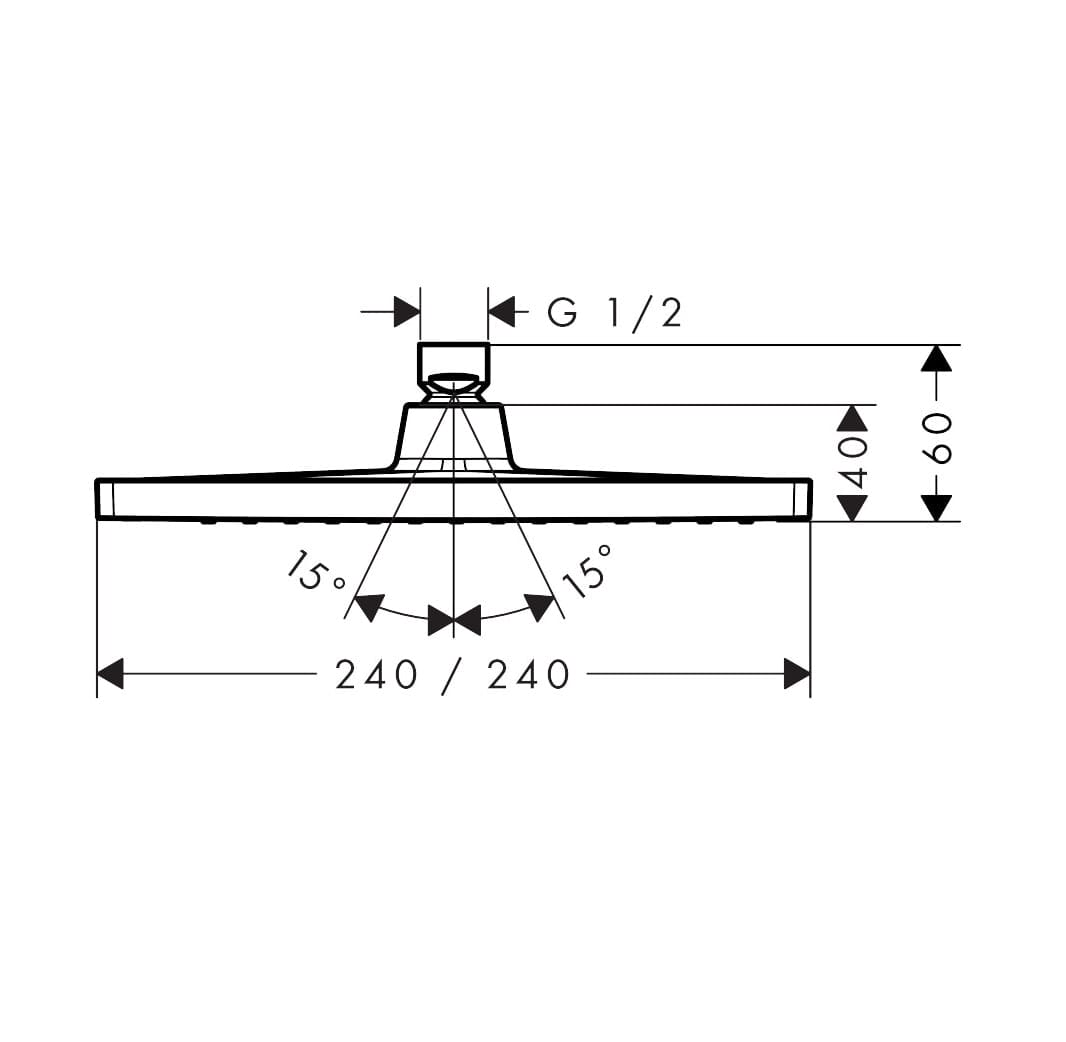 Верхний душ hansgrohe Crometta E 240 1jet 2672667 черный матовый