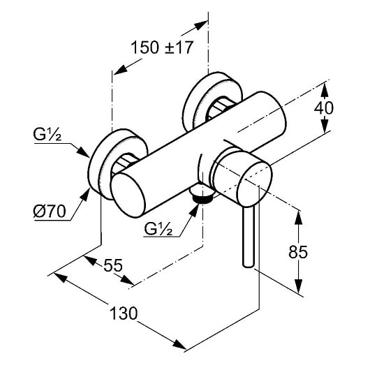 Смеситель для душа Kludi Bozz 38831N076 брашированное золото