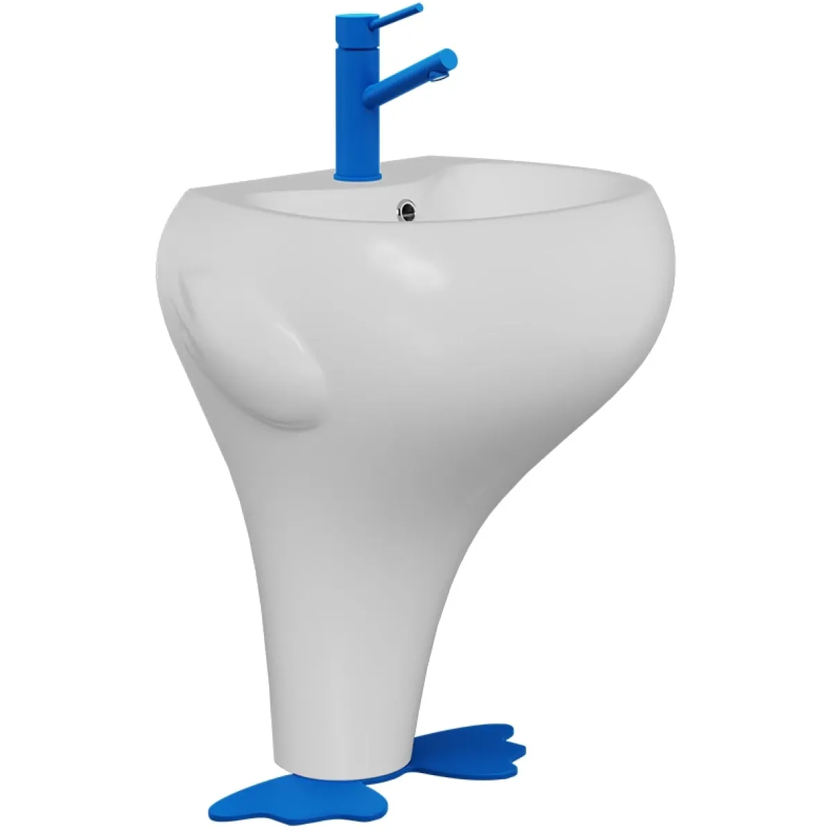 Раковина Creavit Ducky DC052-00CB00E-MA00 52,3x39,5 см, детская, напольная, белый/синий