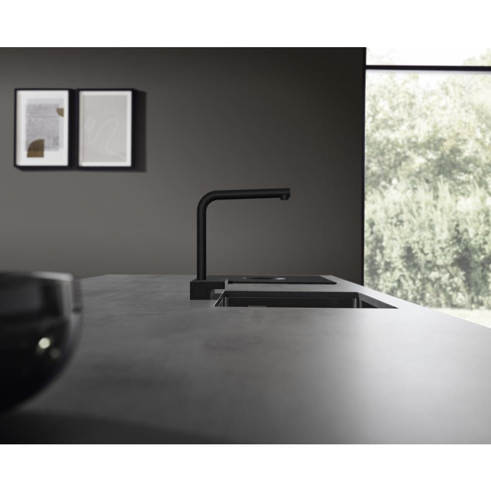 Смеситель для кухни hansgrohe Aquno Select M81 250 2jet 73836670 с вытяжным душем матовый черный