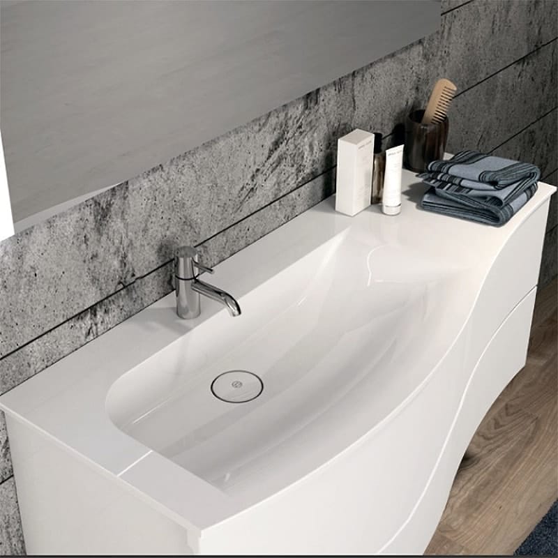 Тумба с раковиной Burgbad Sinea 2.0 120 SFFQ121L F2800 G0165 C0001*1 белый глянцевый