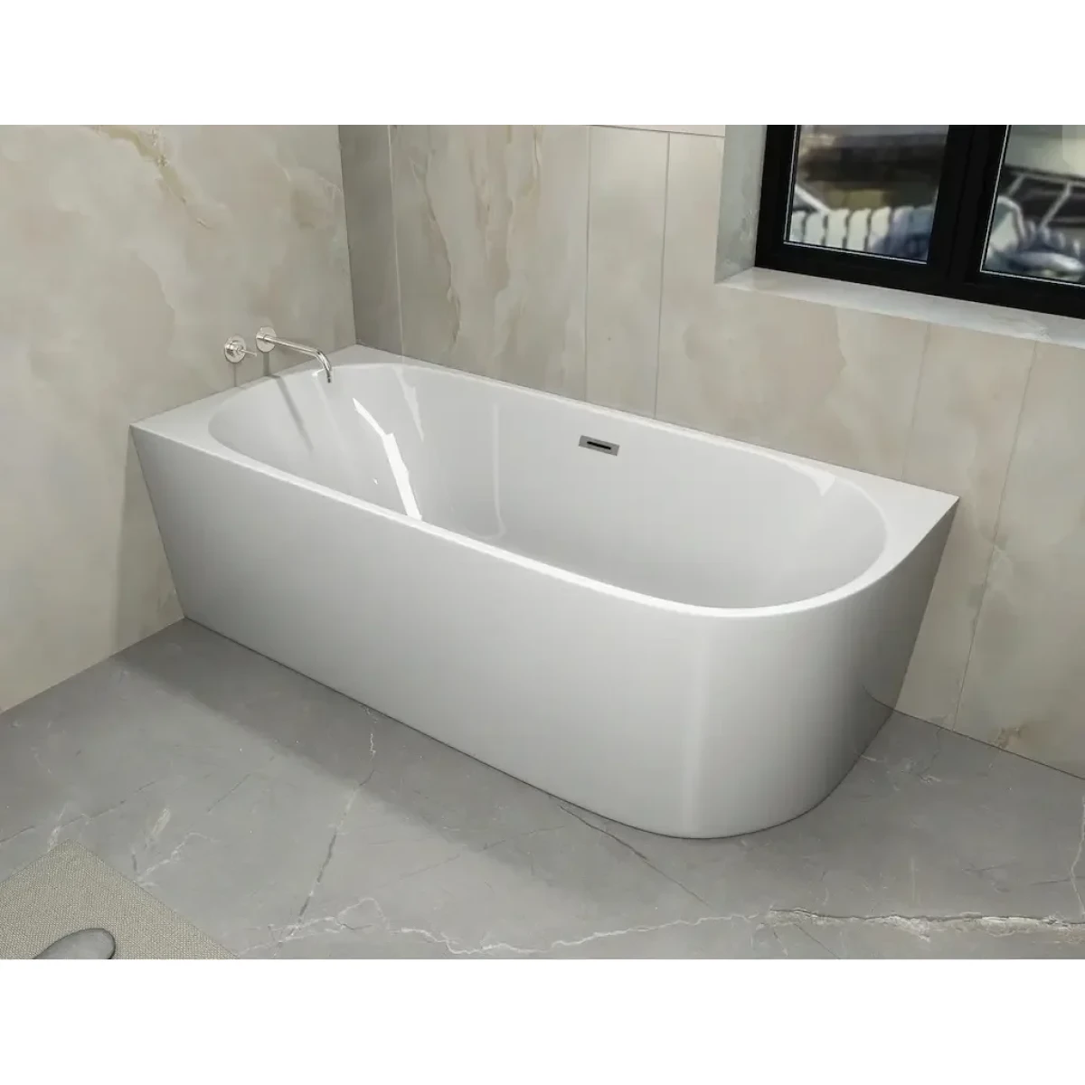 Акриловая ванна Ceruttispa Ami CT10090 170x75 см L, угловая, белый