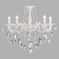 Подвесная люстра Eurosvet Veletta 10108/5 белый/прозрачный хрусталь Strotskis