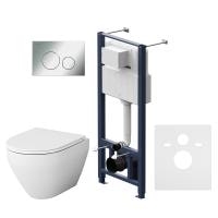 Комплект инсталляция с унитазом и клавишей AM.PM Spirit 2.0 IS49051.701700 белый хром