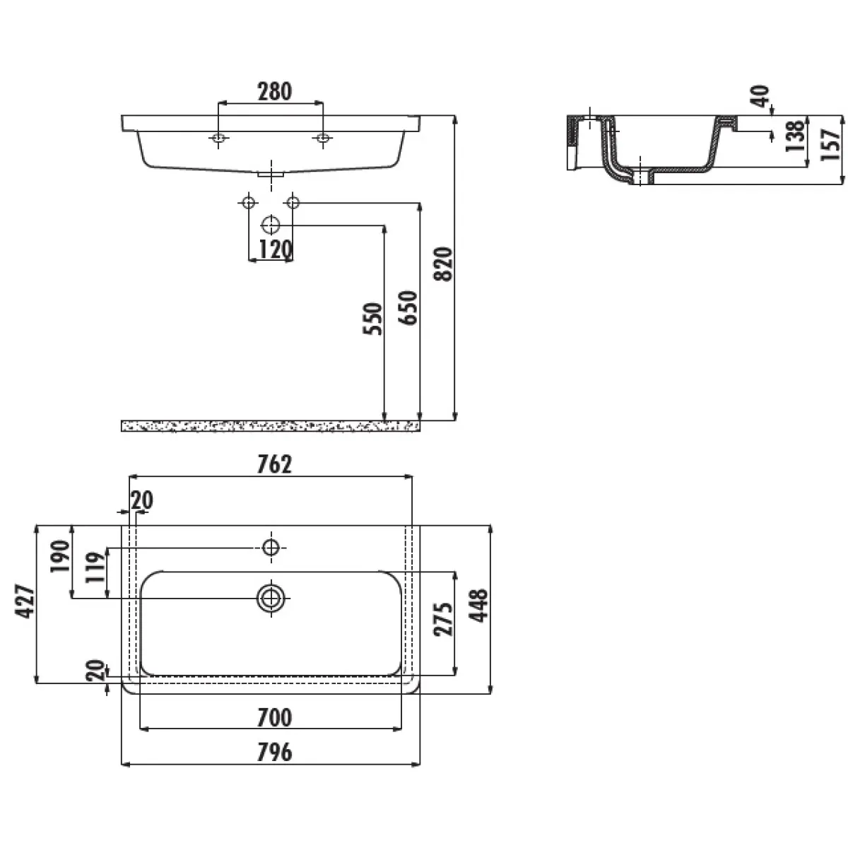 Раковина 79,6x44,8 см Creavit Ipek IP080-00CB00E-0000