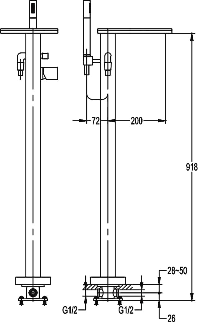 Смеситель для ванны Cezares Cascado CASCADO-VDP-01 (CASCADO-F-VDP-01)