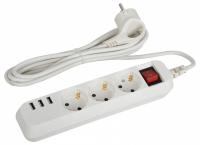 Удлинитель с выключателем Эра  U-3es-1,5m-USB