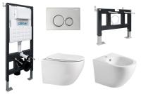 Комплект унитаза и биде Abber AC1100-AC0105-AC0121-AC1150-AC0101P с инсталляцией