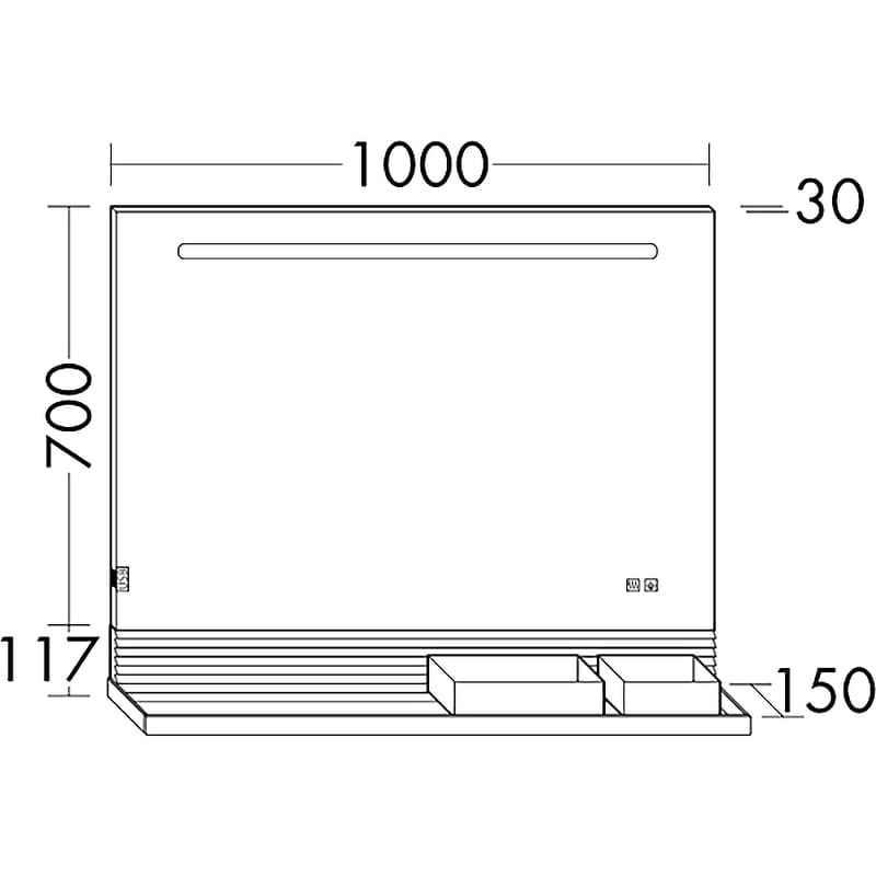 Зеркало Burgbad Fiumo 100 SFXP100FOT2 с подсветкой и обогревом