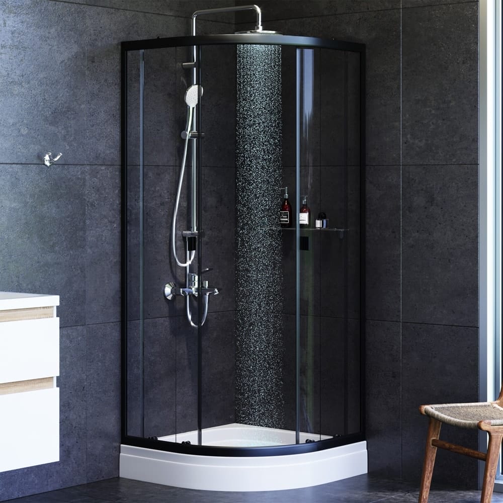 Душевой уголок AM.PM X-Joy 80x80 W88E-205-080BT64 черно-белый