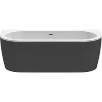 Акриловая ванна 180x79 см Cezares Slim SLIM WALL-180-80-60-NERO-SET