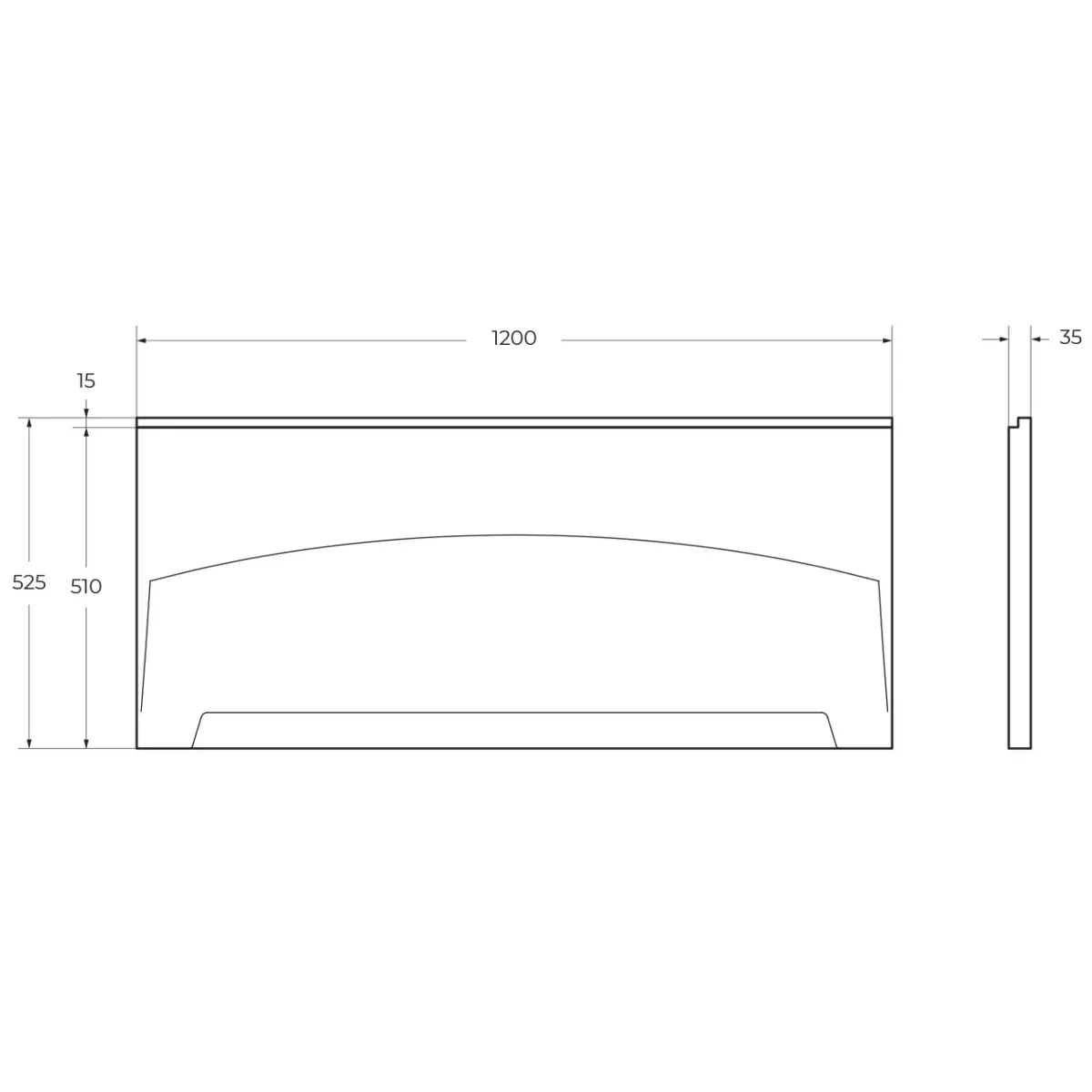 Панель фронтальная 120 см для установки на каркасе Cezares Eco ECO-120-F-SCR-W37
