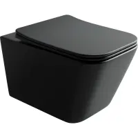 Унитаз подвесной Ceramica Nova Metric CN3007MB безободковый, с сиденьем микролифт, черный матовый