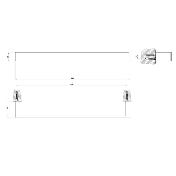 Полотенцедержатель Gessi Rettangolo 45 см 20900#080 золото