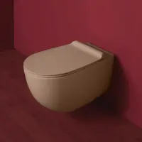 Унитаз подвесной Simas Vignoni VI18 moka matt безободковый, коричневый матовый